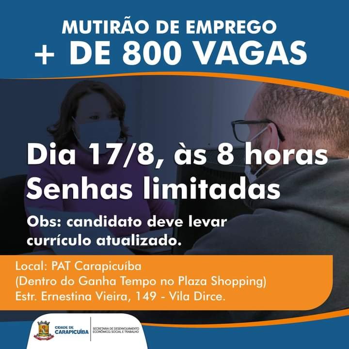 Bom Dia SP  Mutirão do Emprego em Carapicuíba oferece mais de 800